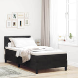 Letto a Sorgente LED con materasso Nero 100 x 200 cm Velluto