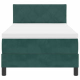 Letto a Sorgente LED con led Verde Scuro 100 x 200 cm Velluto