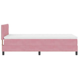 Letto a Sorgente LED con materasso Rosa 100 x 200 cm Velluto