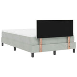 Letto a Sorgente LED con led Grigio chiaro 120 x 190 cm Velluto