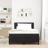 Letto a Sorgente LED con materasso Nero 120 x 200 cm Velluto