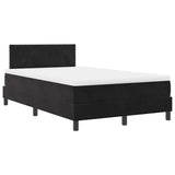 Letto a Sorgente LED con materasso Nero 120 x 200 cm Velluto