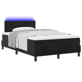 Letto a Sorgente LED con materasso Nero 120 x 200 cm Velluto