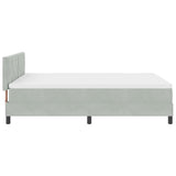 Letto a Sorgente LED Grigio chiaro 140 x 190 cm Velluto
