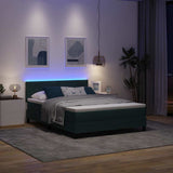 Letto a Sorgente LED Verde Scuro 140 x 190 cm Velluto