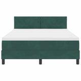 Letto a Sorgente LED Verde Scuro 140 x 190 cm Velluto