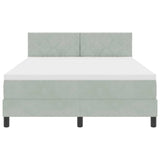 Letto a Sorgente LED Grigio chiaro 140 x 200 cm Velluto