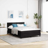 Letto a Sorgente LED con materasso Nero 140 x 200 cm Velluto