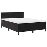Letto a Sorgente LED con strisce LED Nero 140 x 200 cm Velluto