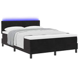 Letto a Sorgente LED con strisce LED Nero 140 x 200 cm Velluto