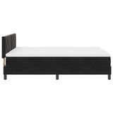 Letto a Sorgente LED con materasso Nero 140 x 200 cm Velluto