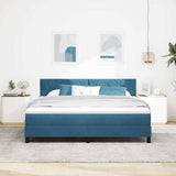 Letto a Sorgente LED con led Blu Scuro 180 x 200 cm Velluto