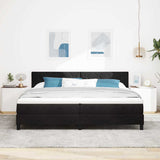 Letto a Sorgente LED con materasso Nero 200 x 200 cm Velluto