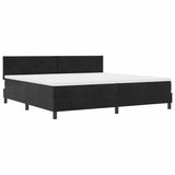 Letto a Sorgente LED con materasso Nero 200 x 200 cm Velluto