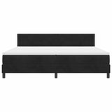 Letto a Sorgente LED con materasso Nero 200 x 200 cm Velluto