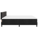 Letto a Sorgente LED con materasso Nero 200 x 200 cm Velluto