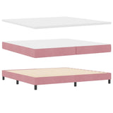 Letto a Sorgente LED con materasso Rosa 200 x 200 cm Velluto