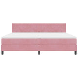 Letto a Sorgente LED con materasso Rosa 200 x 200 cm Velluto