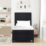 Letto a molle con materasso con led Nero 90 x 200 cm Tessuto