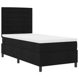 Letto a molle con materasso con led Nero 90 x 200 cm Tessuto