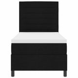 Letto a molle con materasso con led Nero 90 x 200 cm Tessuto