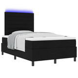 Letto a molle con materasso con led Nero 120 x 190 cm Tessuto