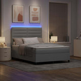 Letto a molle con materasso Grigio chiaro 140 x 190 cm Tessuto