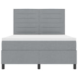 Letto a molle con materasso Grigio chiaro 140 x 190 cm Tessuto