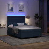Letto a molle con materasso con led Blu 140 x 190 cm Tessuto
