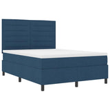 Letto a molle con materasso con led Blu 140 x 190 cm Tessuto