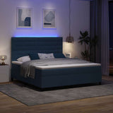 Letto a molle con materasso con led Blu 180 x 200 cm Tessuto