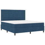 Letto a molle con materasso con led Blu 180 x 200 cm Tessuto
