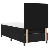Letto a molle con strisce LED Nero 90 x 200 cm Tessuto