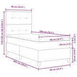 Letto a molle con strisce LED Nero 90 x 200 cm Tessuto
