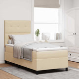 Letto a molle con materasso con led Crema 100 x 200 cm Tessuto