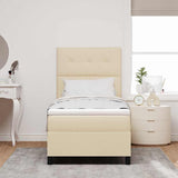 Letto a molle con materasso con led Crema 100 x 200 cm Tessuto