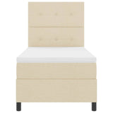 Letto a molle con strisce LED Crema 100 x 200 cm Tessuto