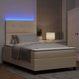 Letto a molle con materasso con led Crema 120 x 190 cm Tessuto