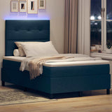 Letto a molle con strisce LED Blu 120 x 190 cm Tessuto