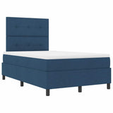 Letto a molle con strisce LED Blu 120 x 190 cm Tessuto