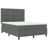Letto a molle con strisce LED Grigio scuro 140 x 200 cm Tessuto