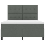 Letto a molle con strisce LED Grigio scuro 140 x 200 cm Tessuto