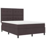 Letto a molle con materasso Marrone scuro 140 x 200 cm Tessuto