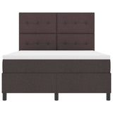 Letto a molle con materasso Marrone scuro 140 x 200 cm Tessuto