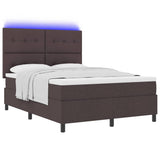 Letto a molle con materasso Marrone scuro 140 x 200 cm Tessuto