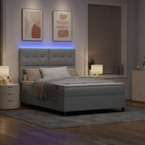 Letto a molle con testiera Grigio chiaro 160 x 200 cm Tessuto