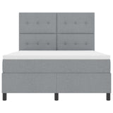 Letto a molle con testiera Grigio chiaro 160 x 200 cm Tessuto