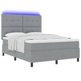 Letto a molle con testiera Grigio chiaro 160 x 200 cm Tessuto