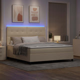 Letto a molle con materasso con led Crema 180 x 200 cm Tessuto