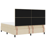 Letto a molle con materasso con led Crema 180 x 200 cm Tessuto